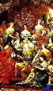 unknow artist med ankedrottningen vid ett symboliskt riksroder styrs sverige i ehrenstrahls allegoriska malning china oil painting artist